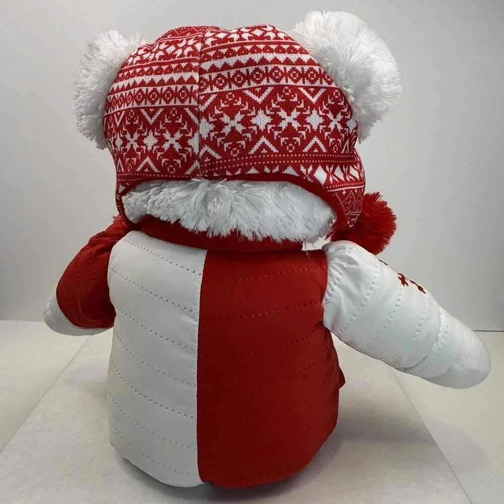 Snowflake Teddy 2022 Plush Bear 20" Red White Winter Ski Outfit Stuffed Toy Soft - Picture 5 of 15